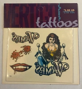 2X VAMPS TEMPORARY TATTOOS DC Comics VERTIGO Vampiress of MOTORCYCLE - Picture 1 of 2