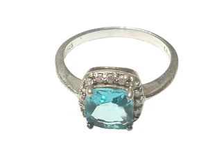 Anello in argento sterling con pietra blu - misura 7 - .925 - Foto 1 di 4