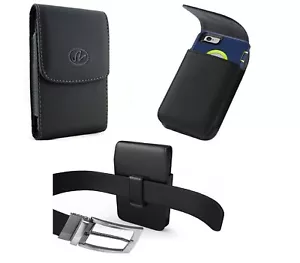 XL Vertical Leather Belt Clip Pouch Holster For iPhone For Samsung ZTE Motorola - Picture 1 of 12