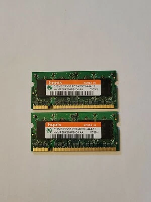 1GB (2 x 512MB) Hynix PC2-4200S SO-DIMM DDR2 SDRAM Memory (HYMP564S64P6-C4 AA) - Image 1 of 2