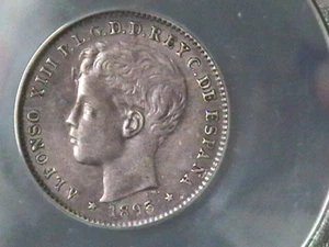 Centavos de plata 20C de Puerto Rico 1895 AU/UNC detalles sobre AU50 ANACS - Imagen 1 de 4