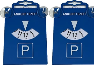 2X Parkscheibe mit Saugnapf / Sauger aus Kunststoff Blau gem. StVZO Parkplatz - Bild 1 von 2