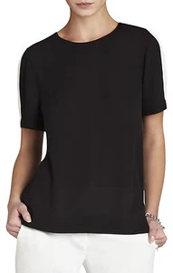 NEW BCBG BLACK ELLOYN CUTOUT BACK SHORTSLEEVE TOP WQR1R783/AS186 SZ XXS - Picture 1 of 3