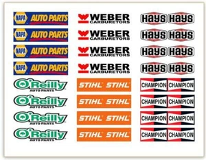 SLOT CAR 1/32 1/24 SCALE GUARD RAIL~BARRIER WALL LOGOS~BUY 2 GET 1 SHEET FREE - Picture 1 of 2