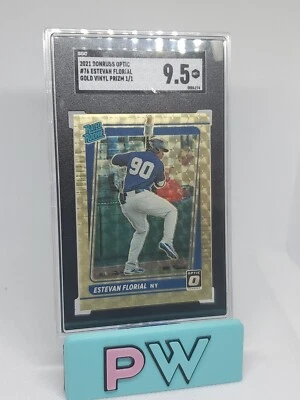 2021 Donruss Optic ESTEVAN FLORIVAL Rookie GOLD VINYL 1/1 Yankees  Guardians - Image 1 of 4