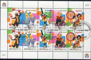 1999 Australia Children's TV Sheetlet Of 10 Stamps Full Gum CTO Fine Used - Picture 1 of 1