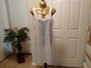 Slip Vintage Full Slip Dress Chemise European SZ L DESIREE Pale Blue w/Lace - Picture 1 of 13