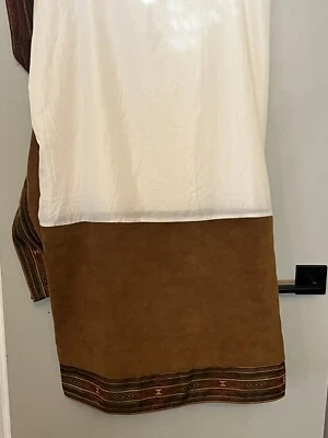 CROSCILL YOSEMITE PAYSON RUSTIC CAMEL SOUTHWESTERN QUEEN BEDSKIRT 15" - Image 1 of 4