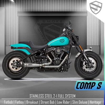 Exhaust 2 Into 1 For Harley Davidson Softail Street Bob 2018-2024 Full System — 第 1/4 张图片