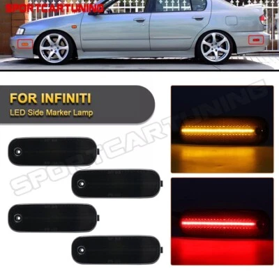 Para Infiniti G20 P10 91-96 P11 99-02 4 piezas Luces LED Marcadoras Laterales Ámbar Rojo Lámpara Foto 1 de 4