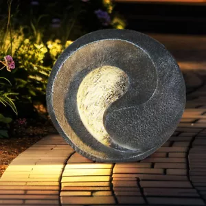Solarlampe Außenleuchte Gartendeko Tischlampe LED Skulptur Steinoptik H 29 cm - Bild 1 von 12