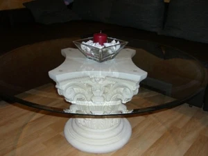 Round glass table living room table stone furniture coffee table Baroque table antique table - Picture 1 of 30
