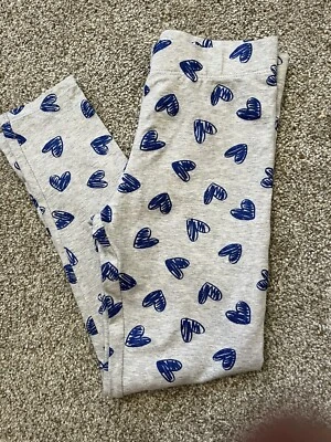 M And S Girl Leggings 8/9 With  Hearts ❤️ ❤️ - Image 1 of 3