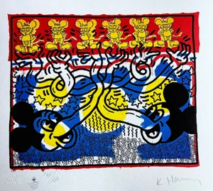 Keith Haring Lithographie COA Original Unterzeichnet Nummeriert Stempel, Jeff - Bild 1 von 8