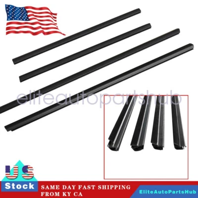 New 4pcs Door Belt Weather Strip Molding Seal For 2009-2013 Honda Fit Jazz US - Изображение 1 из 4