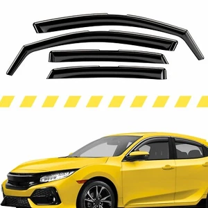 Sun Rain Visors Wind Rain Guards for 2016-2021 Honda Civic Hatchback - Picture 1 of 9