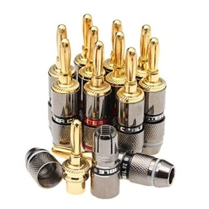 16 (8 Red + 8 Black) Monster Banana Plug 24K Gold Plated - Picture 1 of 2