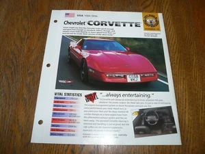 Chevrolet Corvette 1986 - 1994 modificado folleto IMP ÚNICO - Imagen 1 de 3
