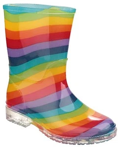 Cotswold PVC Rainbow Wellies Waterproof Kids Girls Winter Wellington Boots - Picture 1 of 4
