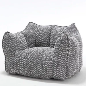 Bean Bag Chairs resilient foam for bedrooms comfortable square lazy sofa Grey - Picture 1 of 12