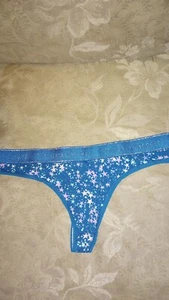 Victoria’s Secret Sexy Teal Blue Star Thong Panties XL - Picture 1 of 3