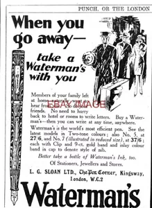 1927 Advert for Waterman's 'No.7' Fountain Pens Original Small Print Ad 743/87 - Foto 1 di 1