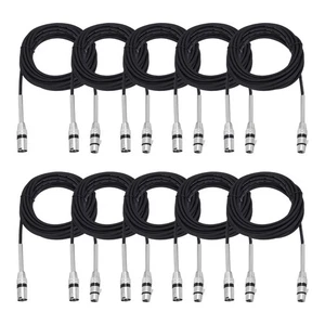 10 Pezzi Cavo da XLR a XLR,3 Pin XLR Maschio a Femmina Cavo Microfono,20 Piedi - Foto 1 di 6
