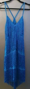 Vestido ceñido al cuerpo azul cobalto con borlas UK8 EU36 US4 encaje cremallera espalda corredor Gatsby de ASOS  - Imagen 1 de 18