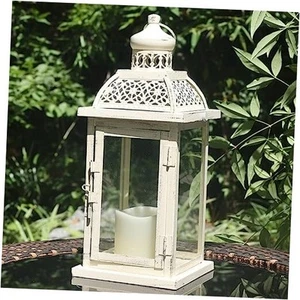 Lantern Decorative Indoor&Outdoor, 14.4'' Large Metal Candle Lanterns, - Picture 1 of 8