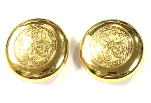 Givenchy Earrings Gold Tone Clip On Statement - Vintage - Bild 1 von 18