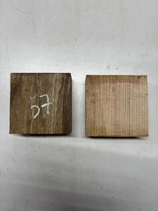 2 Pcs, White Ash+ Black Limba Bowl 5x 5x 2 Turning Wood Blanks #57 - Picture 1 of 3
