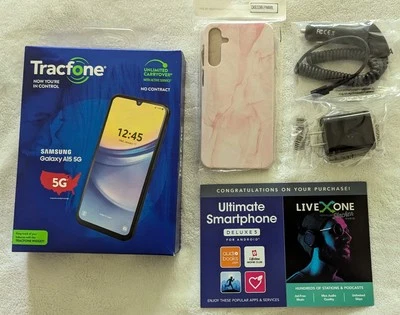 Samsung Galaxy A15 6.5" 5G 64GB + 1 Year of Tracfone service 1500 Min/Text/Data - Image 1 of 4