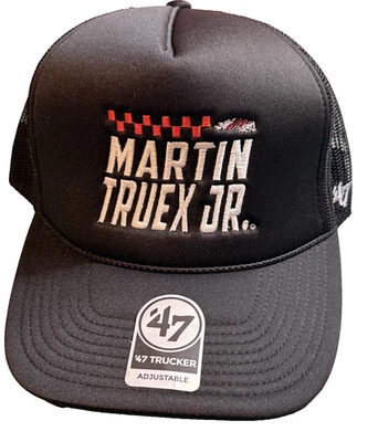 MARTIN TRUEX JR. NASCAR  ‘47 FOAM FRONT TRUCKER A-FRAME ADJUSTABLE HAT - BLACK - Image 1 of 3