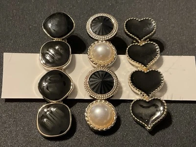 Contemporary Gold Tone/Black Alligator Hair Pins - Image 1 of 4