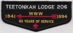 ORDER OF THE ARROW FLAP - TEETONKA - LODGE #206 - S19 - DEATH FLAP - Picture 1 of 1