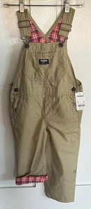 Oshkosh Bgosh Khaki Hose Latzhose Größe 4T gefüttert beige rosa Einteiler Baumwolle - Bild 1 von 6