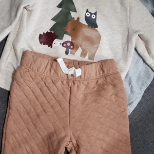 Carter's Baby Apparel Set Woodland Animal Print & Quilted Joggers Oufit 6 m - Picture 1 of 8