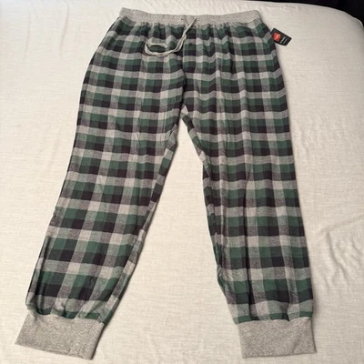 ¡NUEVO! Pantalones de pijama de franela a cuadros verdes Hanes para hombre talla 3XLT ¡NUEVO CON ETIQUETAS! Foto 1 de 4