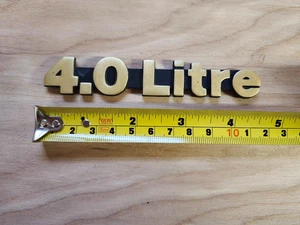 87-89 Jeep Cherokee XJ Limited OEM 4.0 Litre GOLD Emblem Badge Hatch Tailgate - Picture 1 of 3