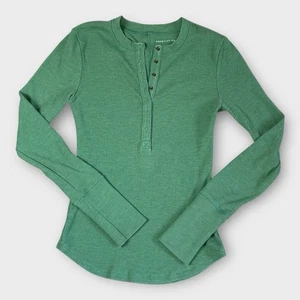 Top Henley térmico verde American Eagle manga larga talla pequeña - Imagen 1 de 7