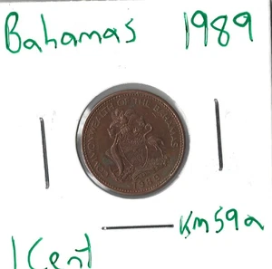 Coin Bahamas 1 Cent 1989 KM59a - Picture 1 of 4