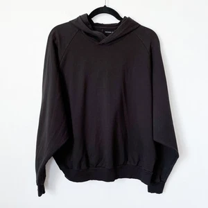 Universal Standard French Terry Pullover Hoodie Sweatshirt Black Dolman Womens S - Picture 1 of 10