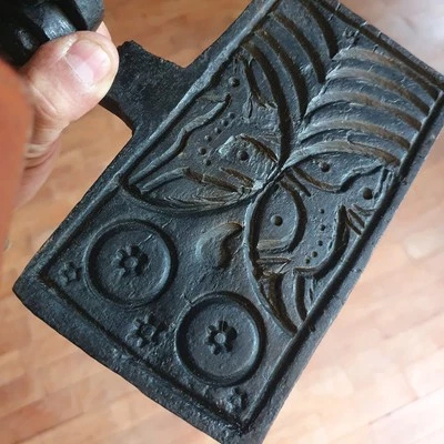 Gaufrier De Mariage  Moule à Oublies Ancien  Decor Animaux Xviii Xixeme - Photo 1/3