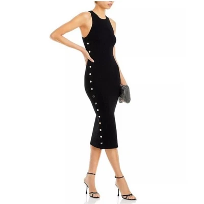 Nuevo con etiquetas Vestido Alice + Olivia Lalita Lana Merino Espalda Corredora Lateral a Presión Talla Pequeña Foto 1 de 4