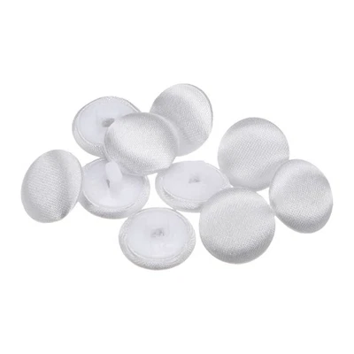 Botones de costura de plástico redondos de 12,5 mm cubiertos de tela 10 piezas, blancos Foto 1 de 4