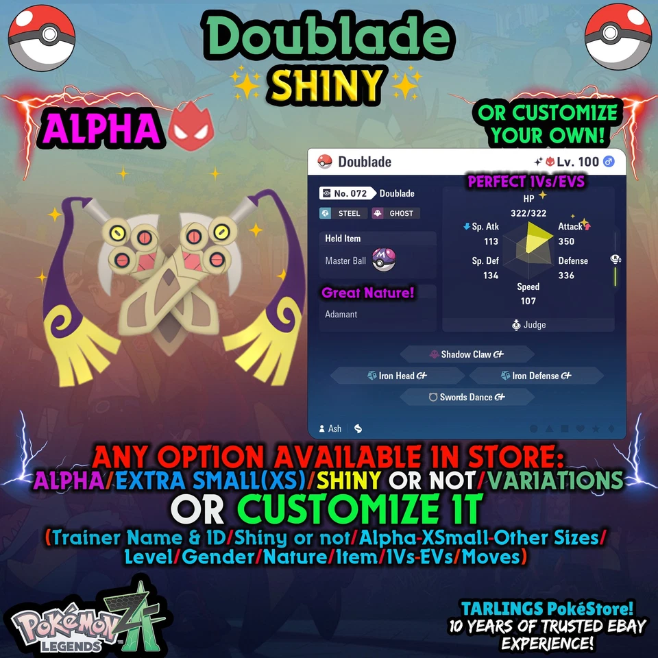 Pokemon Legends ZA 🐉 Doublade - SHINY/NON/ALPHAS/XS/BUNDLES ✨ OR CUSTOM ✨ - Image 1 of 1