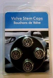 VW Volkswagen Valve Stem Caps Set of 4 GENUINE OEM Jetta Passat Beetle Golf EOS - Picture 1 of 2