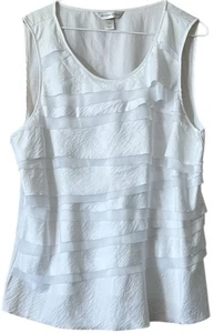 Christopher & Banks ärmelloses Rüschen Tank Top weiß Lagenlook Freizeit Bluse XL - Bild 1 von 13