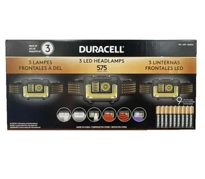 Paquete de 3 faros Duracell 575 lúmenes COB, 6 modos de iluminación con haz UV 1600313 Foto 1 de 4