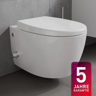 Design Dusch-WC spülrandlos mit Armatur & Softclose Sitz Hänge Taharet Toilette - Bild 1 von 4